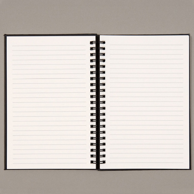 Lined notebook - Ardium B+W wire bound hardcover lined notebook