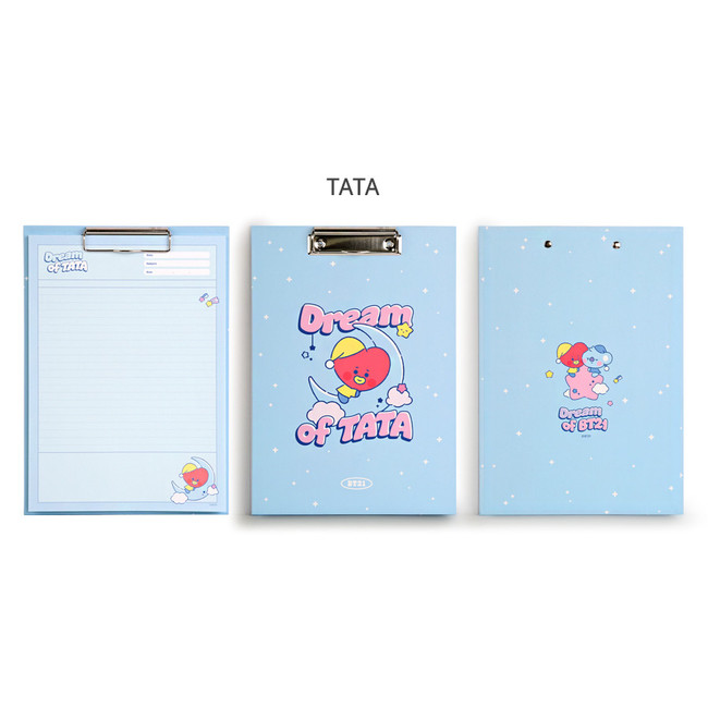 TATA - BT21 Dream baby A4 size clipboard holder with notepad set