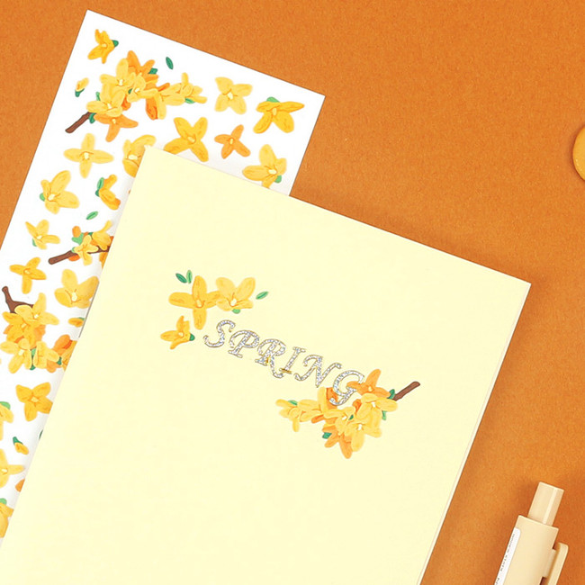 Usage example - Wanna This Forest's spring flowers paper sticker