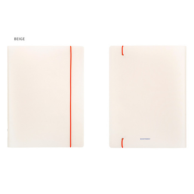 Beige - Basic 20 rings sticker organizer pocket storage book 