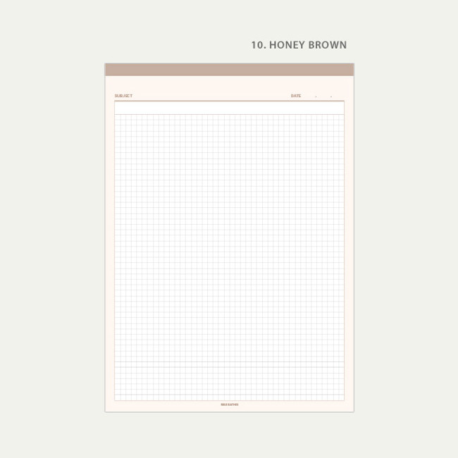 10. Honey Brown - Wanna This Standard writing B5 size writing grid notepad