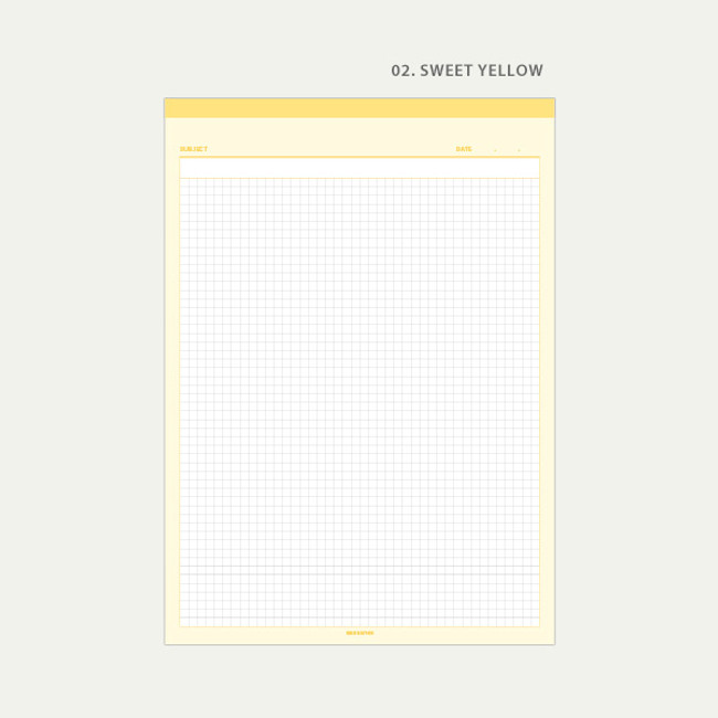 02. Sweet Yellow - Wanna This Standard writing B5 size writing grid notepad