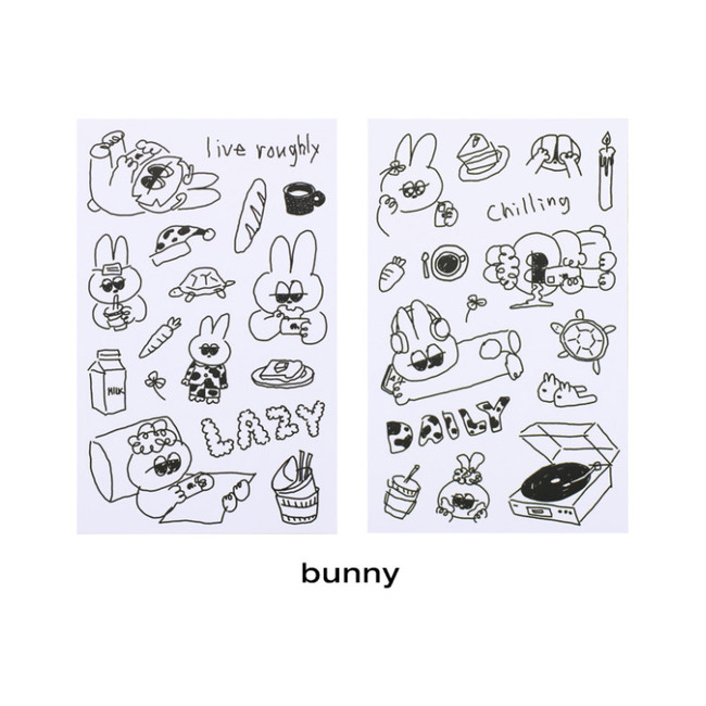 Bunny - After The Rain Daily Drawing Paper Sticker Set