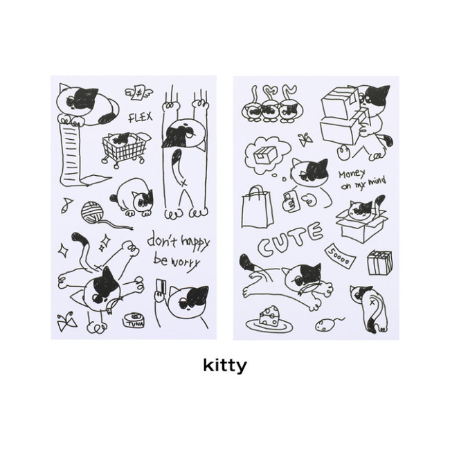 Kitty - After The Rain Daily Drawing Paper Sticker Set