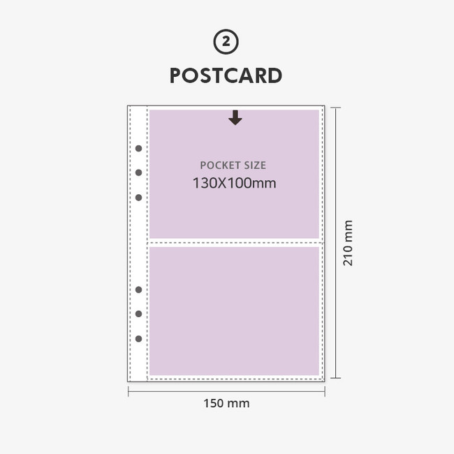 03 Postcard - Second Mansion A5 6 Holes Sticker Storage Sheet Refills