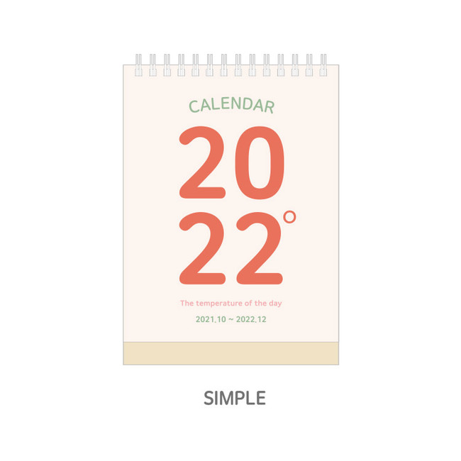 Simple - Indigo 2022 The temperature of the day monthly desk calendar