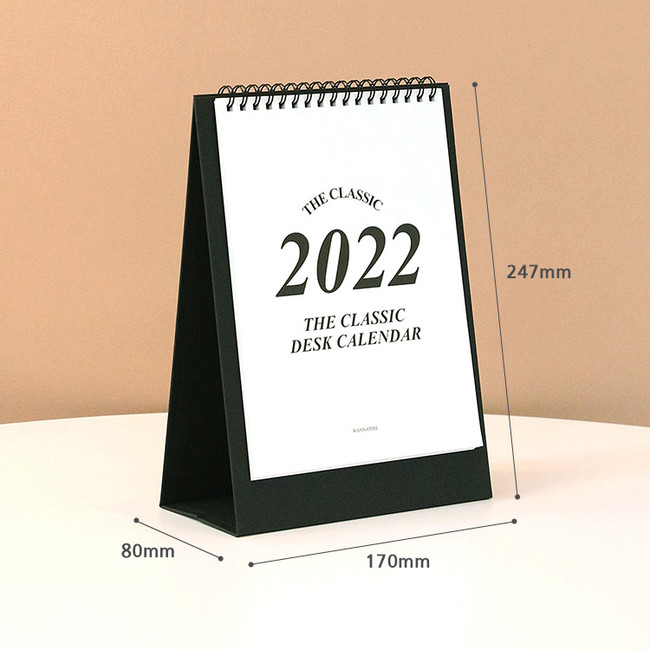 Size - Wanna This 2022 Classic A5 size dated monthly desk calendar