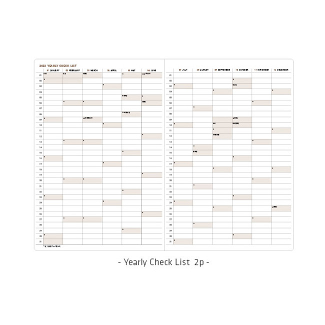 Yearly checklist - Ardium 2022 Simple Large Dated Monthly Planner Scheduler