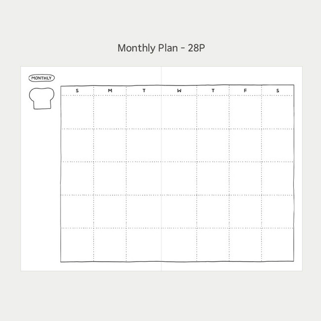Monthly plan - Indigo Toasty Dateless Weekly Diary Planner