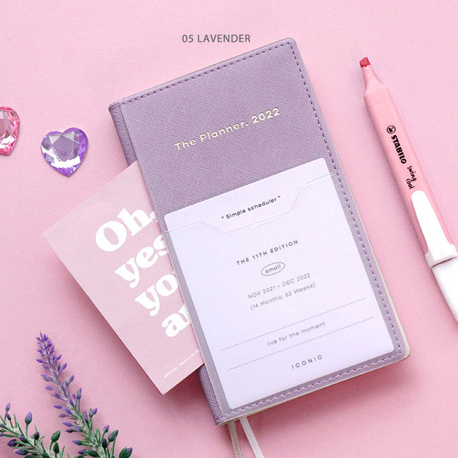 05 Lavender - ICONIC 2022 Simple Small Dated Weekly Diary Planner