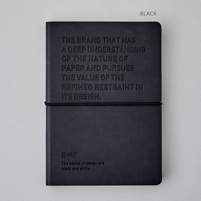 Black  -Ardium B+W Premium PU cover Lined Notebook