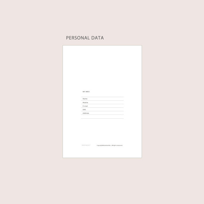 Personal data - Dash And Dot Slow Life Dateless Weekly Diary Planner