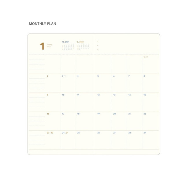 Monthly plan - 2022 Making memory handy dated weekly planner