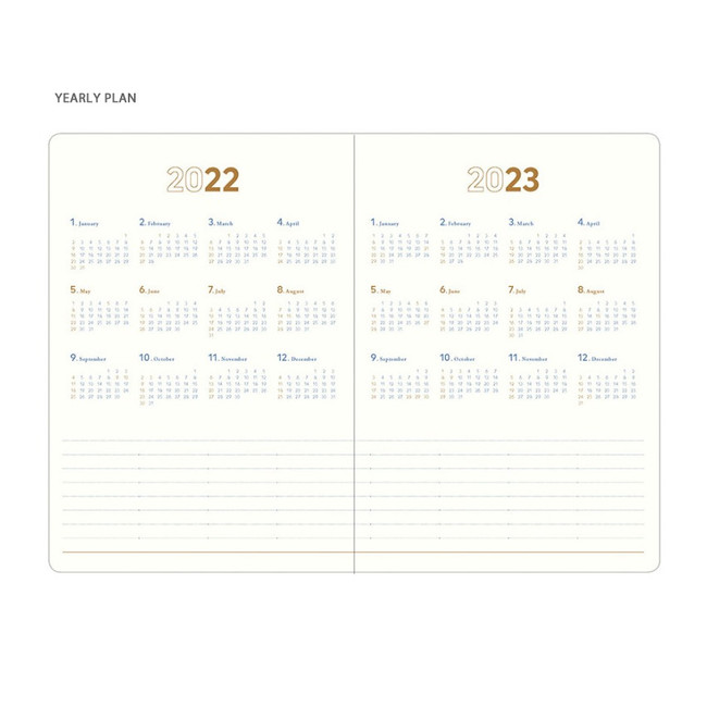Yearly plan - 2022 Notable memory slim B6 dated monthly planner