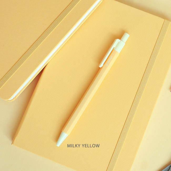 Milky Yellow - Indigo Prism 0.5 mm retractable black ink ballpoint pen