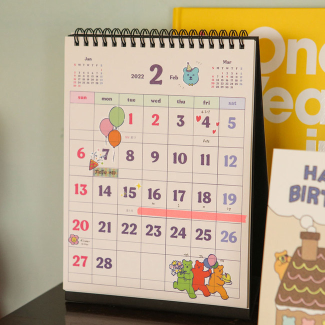 Dailylike Happy 2022 Jelly bear Monthly Desk Calendar