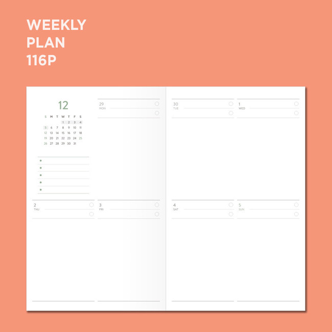 Weekly plan - GMZ 2022 Daily Log Small Dated Weekly Diary Planner