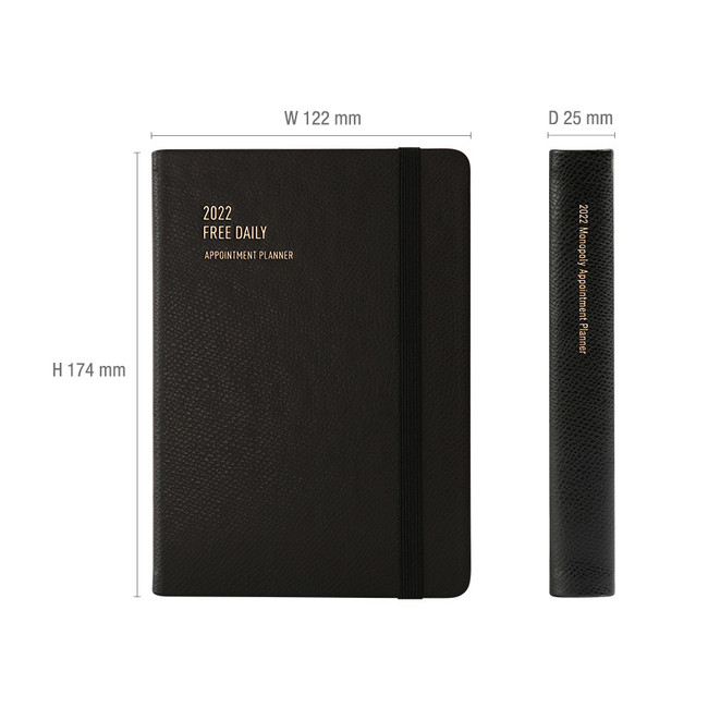 Size - Monopoly 2022 Appointment Free Dated Daily Diary Planner