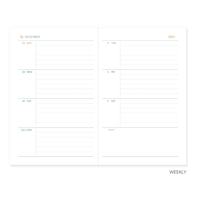 Weekly plan - Indigo 2022 The Basic A5 Dated Weekly Diary Planner