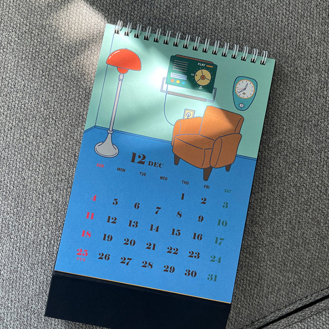 Design Comma-B 2022 Retro Dated Monthly Desk Calendar