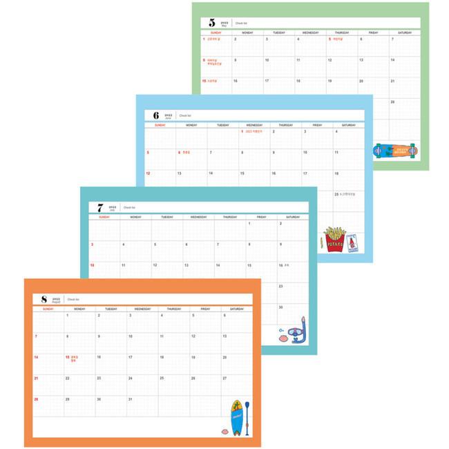 Monthly calendar - Design Comma-B 2022 Handy A5 Wirebound Dated Monthly Planner