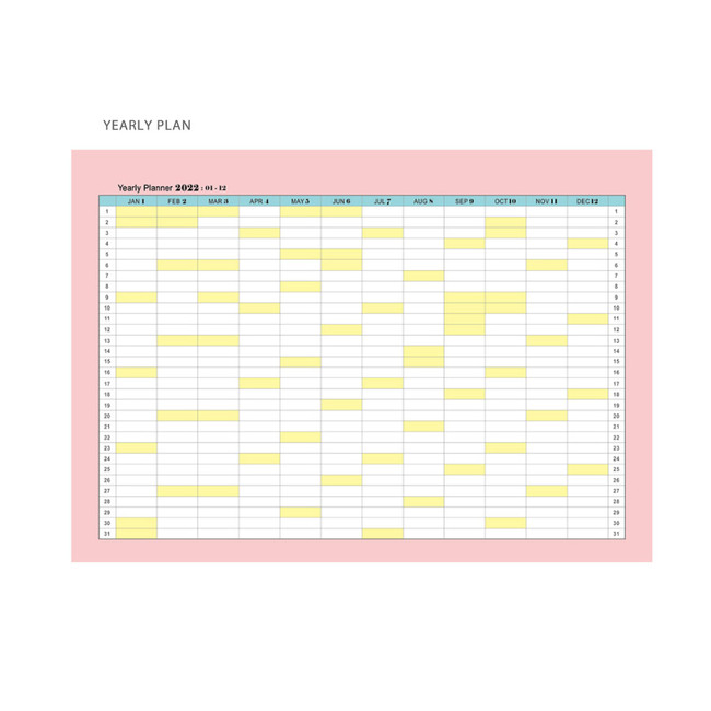 Yearly plan - Design Comma-B 2022 Large A4 Wirebound Dated Monthly Planner