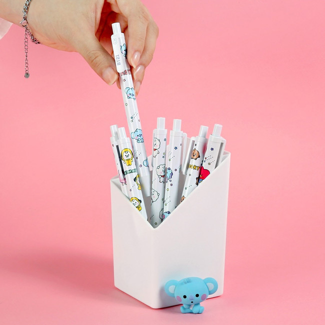 BT21 Baby Pattern 0.38mm Black Gel Pen Set of 7