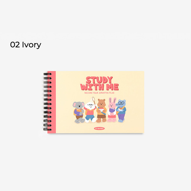 Ivory - Dailylike My Buddy 6 Months Dateless Weekly Study Planner