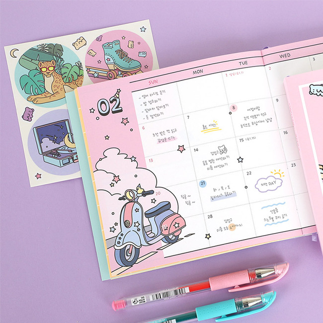 Monthly plan - PLEPLE 2022 Witty Dated Weekly Diary Planner with Sticker