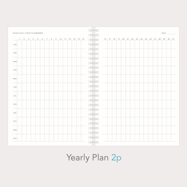 Yearly plan - PAPERIAN Standard Edition A5 Dateless Monthly Planner Ver2