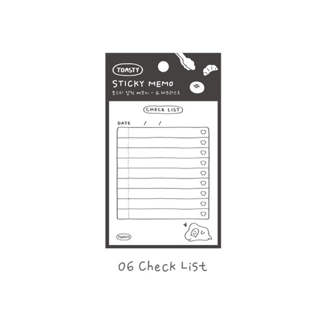 Checklist - Indigo Toasty Sticky Memo Notepad