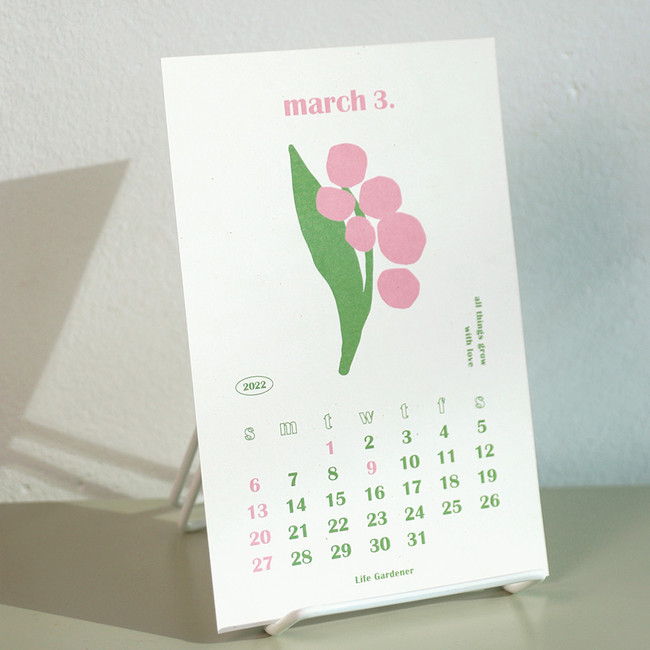 Usage example - Paperian 2022 Life Gardener B6 Monthly Calendar Sheets