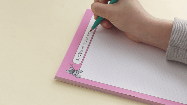 Usage example - ICONIC Bunny B5 Writing Grid Notepad