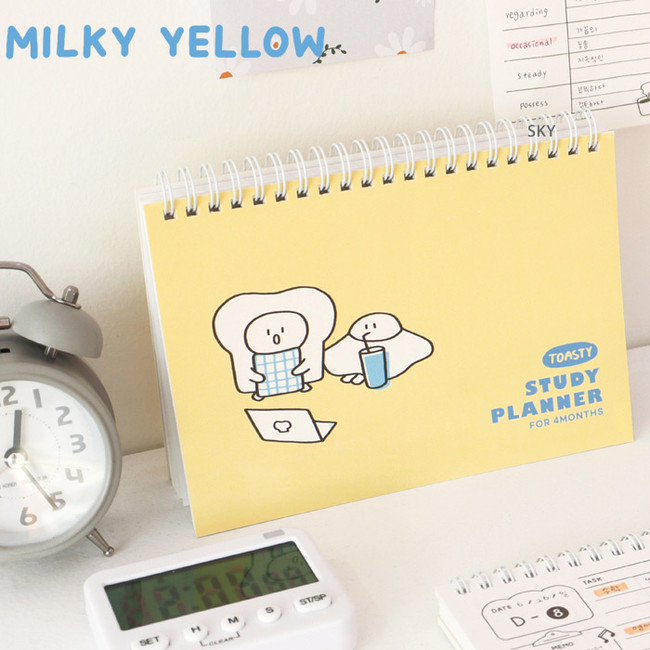 Milky yellow - Indigo Toasty 4 months Dateless Study Planner