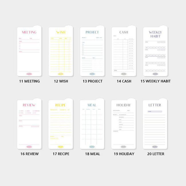 Option - Play Obje Round Index Plan Checklist Various Sticky Notepad