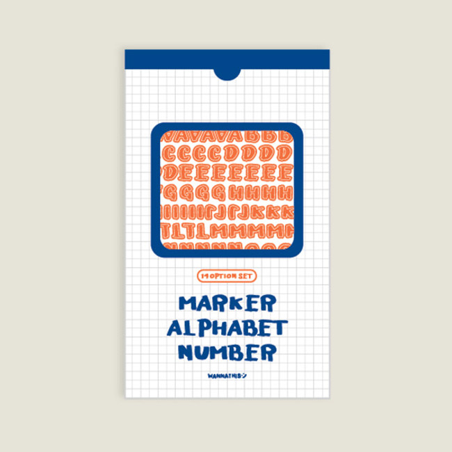 Wanna This Marker Upper Case Alphabet Number Sticker Pack