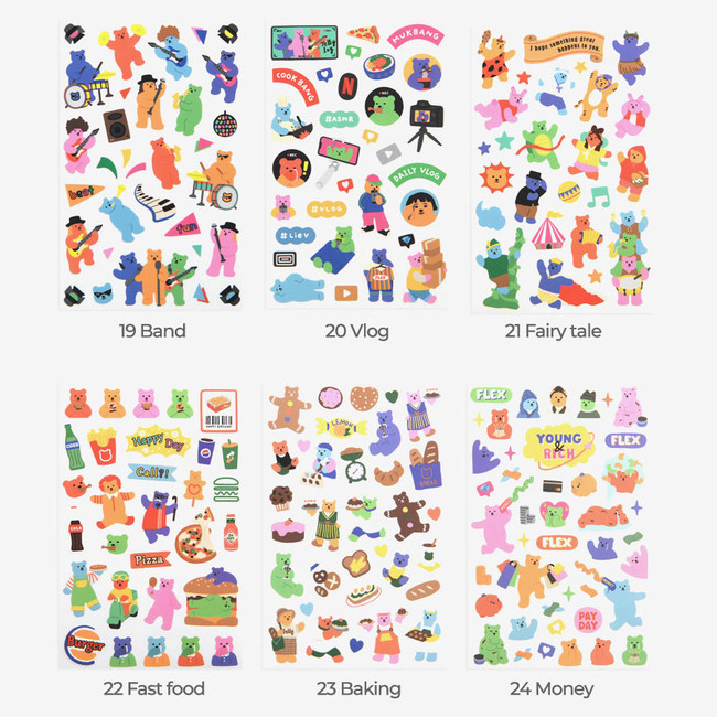 Dailylike Jelly Bear Paper Sticker Pack Ver2