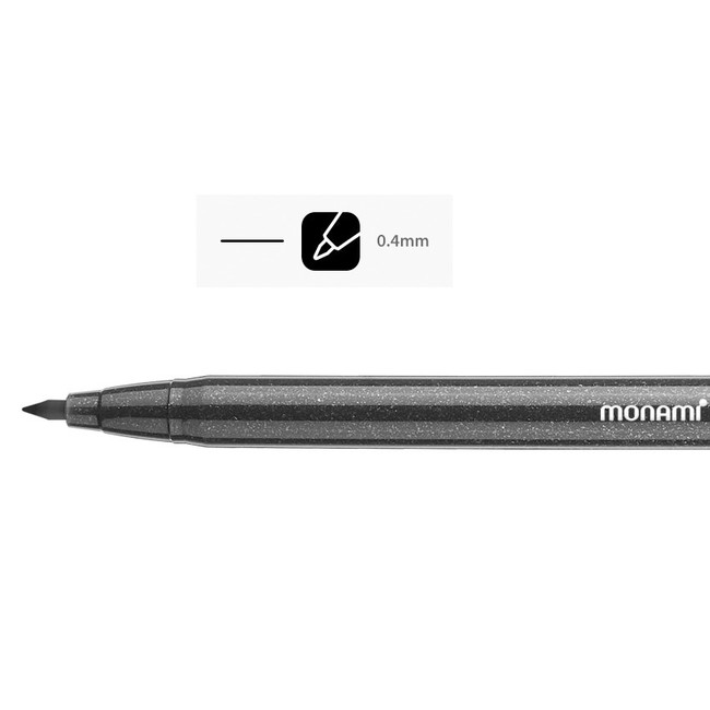 MONAMI Plus Gray 0.4 mm Water Based Pigment Pen Set