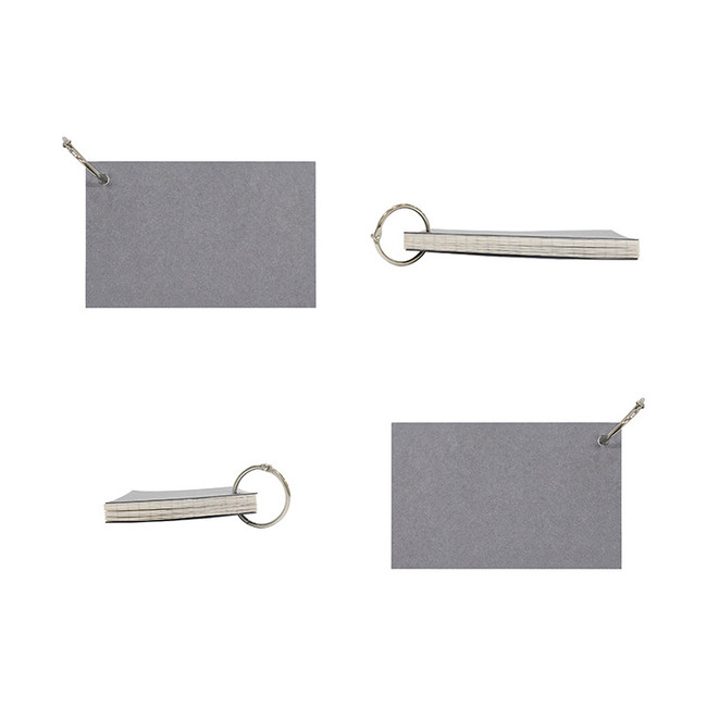 Indigo Storage Grid Flashcards Notepad With a Metal Ring