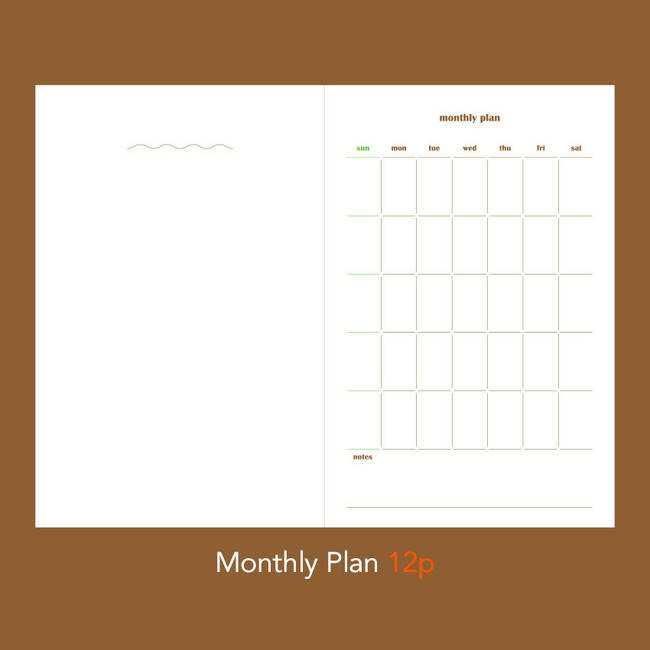 Monthly plan - Paperian Life Gardener 6 months Dateless Weekly Diary