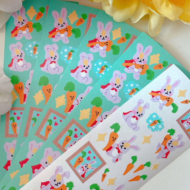 FlyFlyUnicorn Hero Rabbit Paper Sticker 