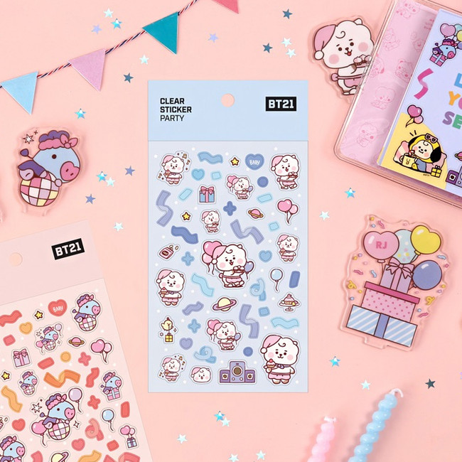 BT21 Baby Party Confetti PVC Clear Sticker