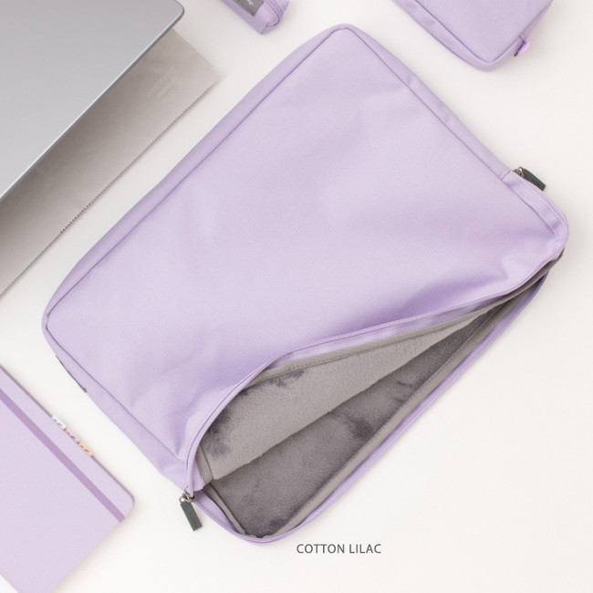 Cotton Lilac - Byfulldesign Laptop 16" Sleeve Case with Screen Cleaning Cloths