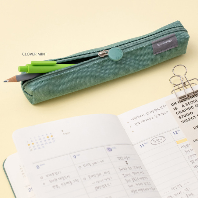 Clover Mint - Byfulldesign Single Zipper Pencil Case Pouch Ver6