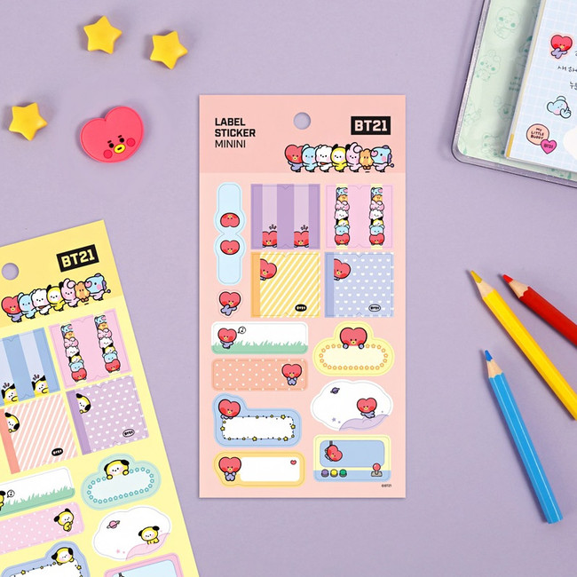 BT21 Minini Removable Label Sticker Pack