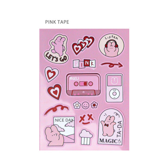 Pink Tape - DESIGN GOMGOM Reeli Color Line Paper Removable Sticker