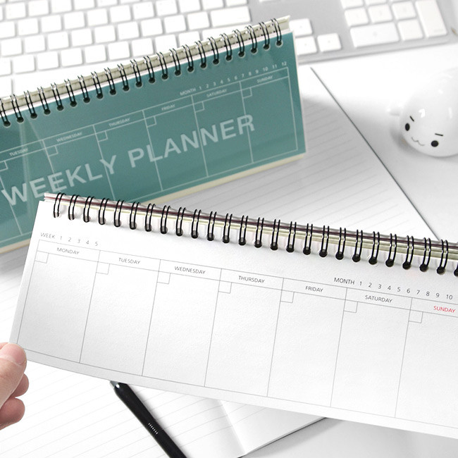 Dateless weekly scheduler - 2Young Color Wirebound Undated Weekly Desk Planner