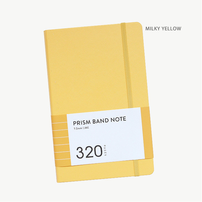 Milky Yellow - Indigo Prism 320 A5 Lined Notebook With Elastic Band