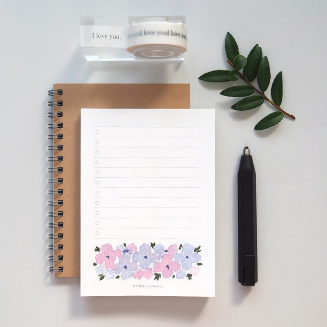 Light Purple Flower Checklist To Do List Notepad