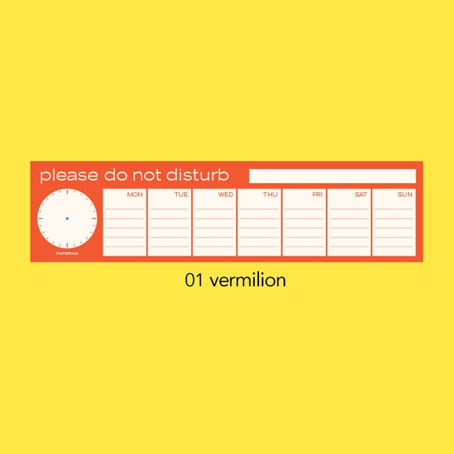 Vermilion - PAPERIAN Do Not Disturb Dateless Weekly Desk Planner Pad